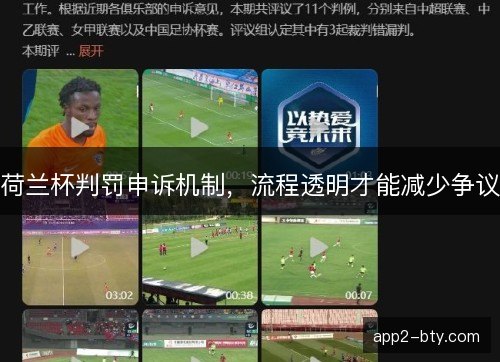 荷兰杯判罚申诉机制，流程透明才能减少争议